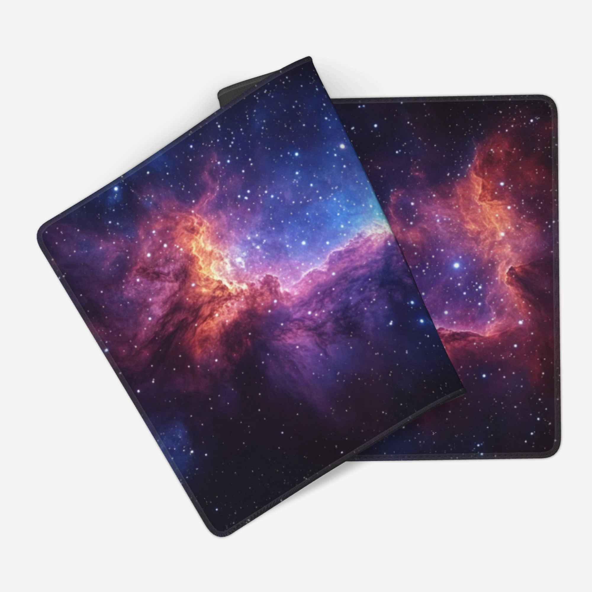 NEONWE Starry Night Gaming Mouse Pad Purple Cloud Red Sky Stars Fantastic Large Desktop Mouse Pad with Stitched Edges Non-slip Rubber for Work Game Office Home, 3mm Thick, 31.5 X 15.75 Inch