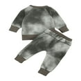 thumbnail image 2 of Chandail à Manches Longues Teinture sur Nœuds pour Bébé Garçon Fille, Chandail Molletonné à Enfiler, Hauts, Pantalon à Cordon, 2 of 6