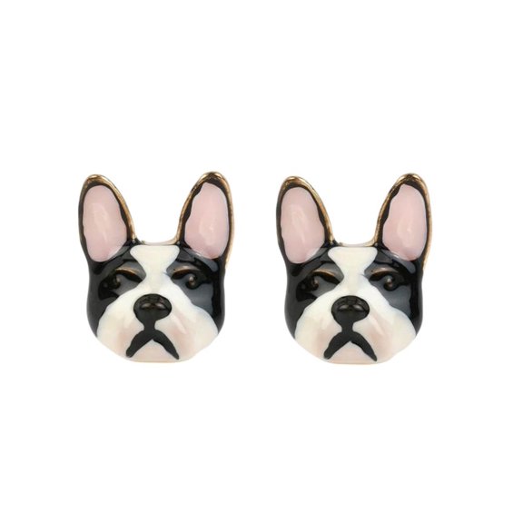 Betsey Johnson Frenchie Bulldog Stud Earrings Dog Lover Womens Jewelry