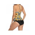 thumbnail image 4 of 2 Piece Bathing Suits For Women, Trendy High Waisted Bikini Tankini Comfortable and Stylish – Stripped Yellow Flower – QSH148, 4 of 5
