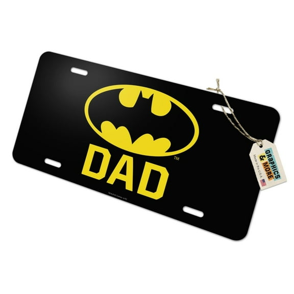 Batman Bat Dad Shield Logo Novelty Metal Vanity Tag License Plate