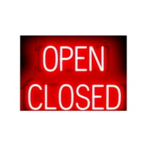 SpellBrite OPEN CLOSED LED Sign for Business. 23.8" x 15.0" Red OPEN CLOSED Sign Has Neon Sign Look With Energy Efficient LED Light Source. Visible from 500 Feet, 8 Animation Settings.
