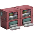 thumbnail image 1 of Sorbus Jumbo Storage Bins with Metal Frame Stackable Foldable Clothes Organizer Bags Oxford Fabric & Clear Window & Handles- 4Pk, 1 of 7