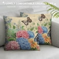 thumbnail image 3 of GOSMITH Throw Pillow Covers Happy Today Butterfly Floral Pillow Covers Throw Cushion Case Spring Decorations for Sofa Living Room Couch Bed, 3 of 5