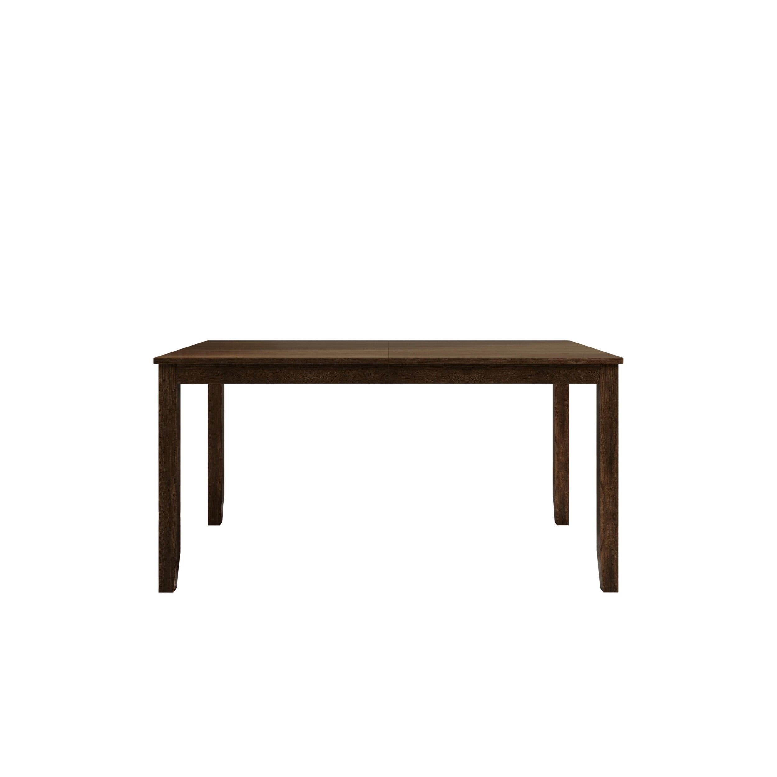 Home Design Ouray 6-Piece Dining Set, Brown - Wood Grain Embossed, Rectangular Table with Split Top, Ladder Back Chairs, Upholstered Bench
