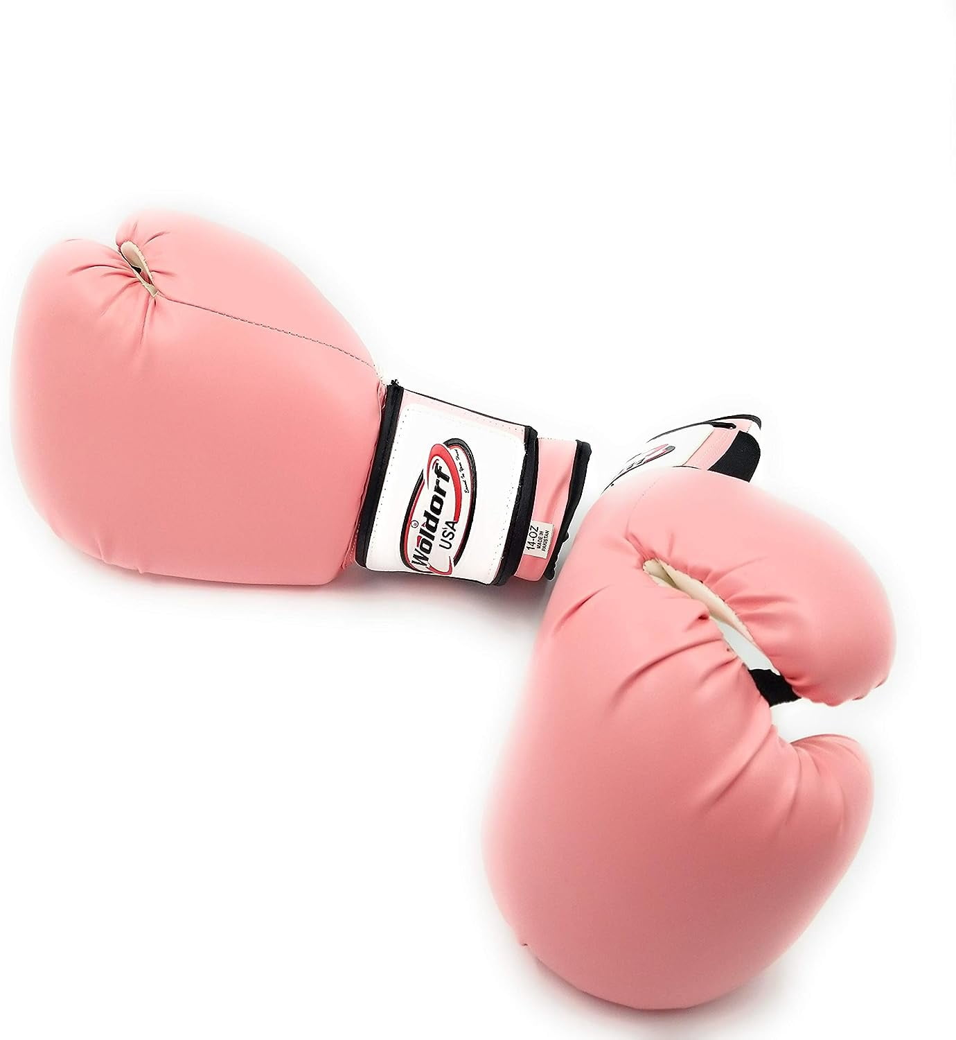 Woldorf USA Pink Boxing Gloves for Men and Women Heavy Essential Gel Boxing Punching Bag Gloves Kickboxing Sparring MMA Muay Thai Training Gloves Vinyl 14oz