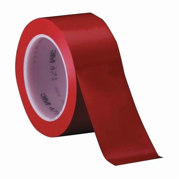 3m Floor Marking Tape, vinyl, No Legend, Red, 3 in W., 5.2 mil Thickness 471