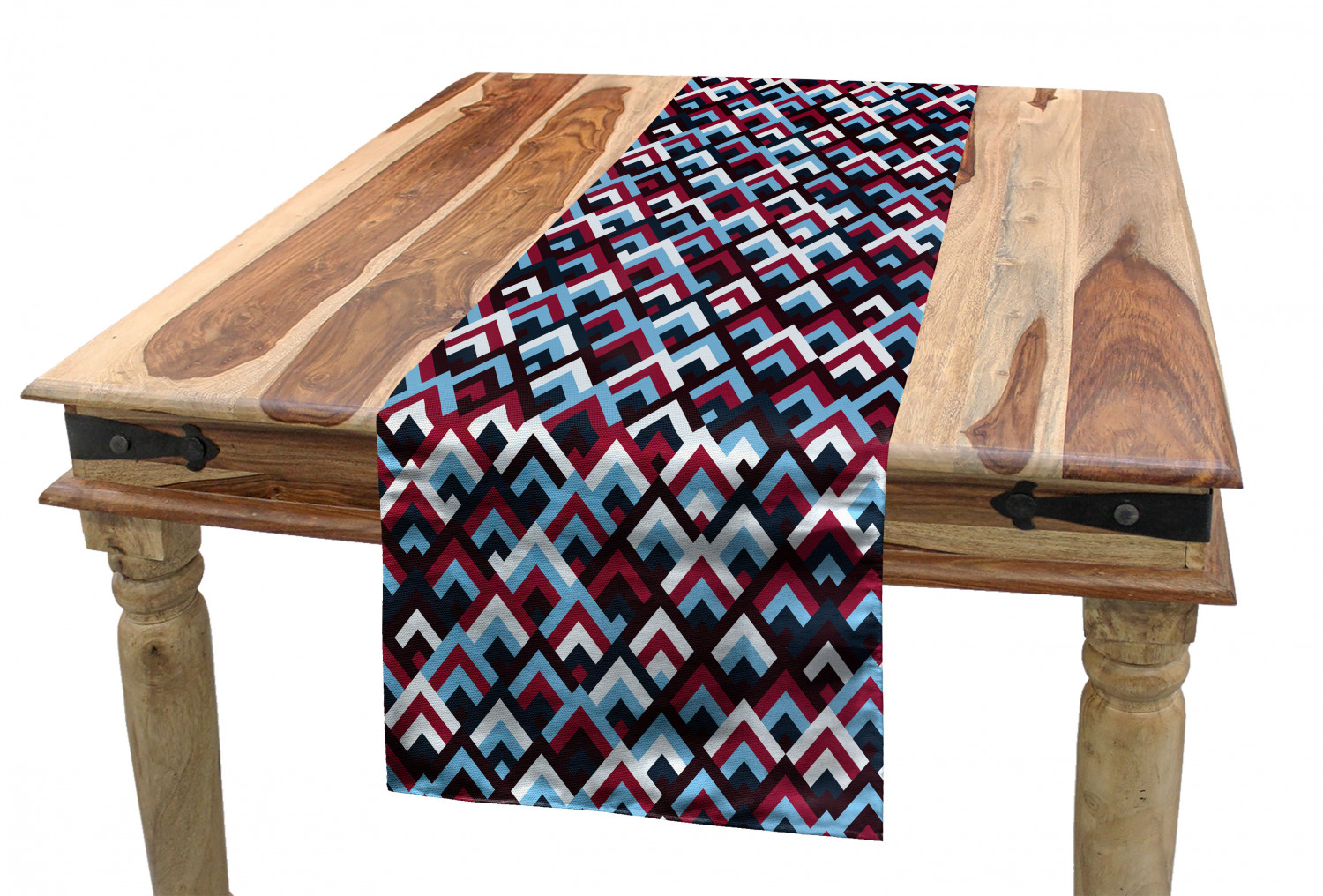 Abstract Table Runner, Geometric Triangle Shaped Modern in Gradient
