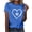 Blue, variant on My Order Women's Valentine Print Short Sleeve Round Neck T-Shirt Fashion Blouse Tops My Items