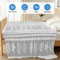 thumbnail image 4 of Grey Striped Coastal Cooling Blanket, Lightweight Breathable Summer Throw Blanket with Double Sided Cold Effect,Nautical Beach Starfish Shell Picnic Beach Blankets Bed Sheet for Hot Sleepers 30"x40", 4 of 8