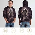 thumbnail image 6 of LAOLIUSN Men’s 3D All-Over Print Hooded Skeleton Hoodie, Gothic Skull Smoke Graphic Pullover Sweatshirt with Kangaroo Pocket, Lightweight Stretch, S-4XL, 6 of 7