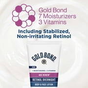 Gold Bond Age Renew Retinol Overnight Body and Face Lotion, Retinol Face and Body Lotion with Peptide Complex, 7 oz