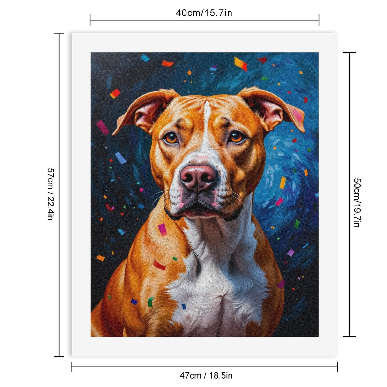 Paint By Numbers Kit for Adults Beginner - DIY Colorful Dog Celebration Art Canvas Painting Kits for Adults, Frameless Paint By Number for Adults for Home Wall Decor 16x20 Inch
