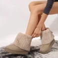 thumbnail image 6 of Viluyesy Womens Winter Snow Boots Warm Fuzzy Fleece Lined Comfortable Non Slip Outdoor Walking Shoes Beige Size 8.5, 6 of 9