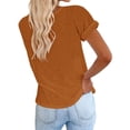 thumbnail image 2 of Summer Short Sleeve Women Solid Color Crew Neck Casual T-Shirt, 2 of 3