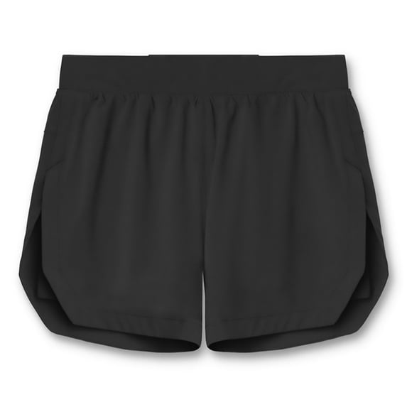 Hanerdun Men 2 in 1 Running Shorts with Liner Male Pocket Quick Dry Pant Black M