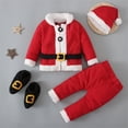 thumbnail image 1 of Disfraz de Papá Noel para niños pequeños, trajes navideños de Papá Noel, ropa de invierno para niñas, atuendo navideño para bebés de 6 a 12 meses, 1 of 8