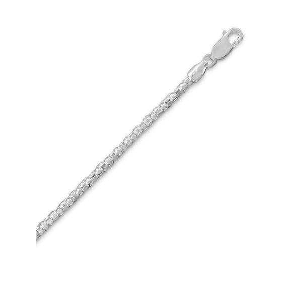 Light Popcorn Chain 2.2mm Necklace Sterling Silver, 30-inch