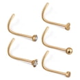 thumbnail image 1 of FOMIYES 5Ud Conjunto De Pendientes Para Nariz Dorados Con Variedad De Estilos Y Fácil Cambio, 1 of 8