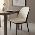 thumbnail image 6 of LeisureMod Tule Modern Dining Side Chair with PU Leather Powder-Coated Steel Frame for Kitchen and Dining Room Set of 2, Black/White, 6 of 11