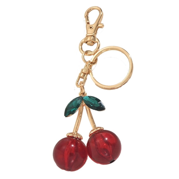 Fashionable Cherry Charm Keychain Accessory Fashionable Fruit Shape Key Rings Portable Bag Decoration for Women
