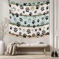 thumbnail image 5 of Teal Brown Paw Print Large Tapestry for Bedroom Wall Hanging Tapestry, Vintage Farmhouse Wooden Grain Ceiling Backdrop Tapestries Poster Blanket Wall Decor for Teens Room Living Room Dorm 85" x 90", 5 of 8