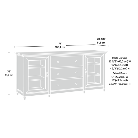 Sauder - Edge Water Collection TV Cabinet for Most TVs Up to 70" - Chalked Chestnut