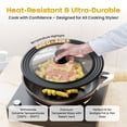 thumbnail image 6 of LORESO Silicone Glass Lid Black Pack of Two - Universal Silicone Glass Lid for Pots Pans & Skillet 8 to 11 Inches, Tempered Glass Lid with Steam Vent, Food Safe Silicone, 6 of 8