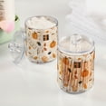 thumbnail image 2 of Yayeee 2 Pack Qtip Holder Bathroom Cotton Swab Canister with Lid Clear Dispenser Set, Beige Fall Pumpkin, 2 of 6