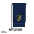 thumbnail image 3 of Monogrammed Bath Towel, Personalized Gift, 27 x 54 inches - Set of 2 - Gold Script Embroidered Towel - 100% Turkish Cotton - Soft Terry Finish - for Bathroom, or Spa - Script E Navy Towels, 3 of 3