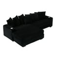 thumbnail image 6 of 111.4" Black Corduroy Living Room , Cup Holder & Storage Armrest, Reversible Chaise, Practical Comfortable Chaise For Area, Modern Luxurious, 6 of 6
