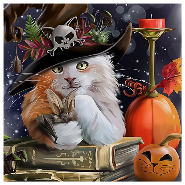 Wdftyju Halloween 5D DIY diamante pintura completo redondo taladro bordado punto de cruz artes Wdftyju 3bb9hk8ya7zn7vl4