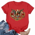 thumbnail image 3 of Goodtrade8 Womens Short Sleeve Shirts Summer USA Years Anniversary Pullover Casual Red White and Blue Crew Neck Graphic Independence Day 4th of July Shirts for Women Fashion, 3 of 6