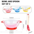 thumbnail image 5 of 3 Pack Baby Bowls with Suction Base, Food Storage Containers With Spill-Proof Lids, Temperature-Sensing Spoon, Binaural Design Bowl, Baby Essentials for Kids Toddlers, First Stage Self Feeding, 5 of 8