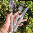 thumbnail image 3 of Stainless Steel Western Tableware Set, Classic Dinner Set, Knife, Fork, Manual Mosaic Rhinestones, Dinnerware, 3 Pieces (1), 3 of 6