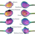 thumbnail image 3 of Juego de 16 cucharas con forma de flor, cuchara de té reutilizable de acero inoxidable 410, cuchara para revolver, cuchara de café (4,9 pulgadas, arcoíris), 3 of 7