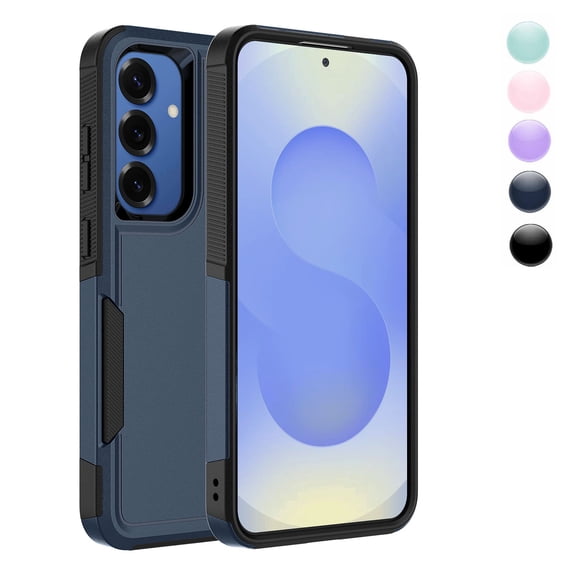 Samsung Galaxy S25 Plus Case,Sturdy Phone Case for Galaxy S25 Plus 2025 6.7 inch,Njjex Shockproof Protection Heavy Duty Armor Hard Plastic & Rubber Rugged Bumper 2-in-1 Case Cover-Blue