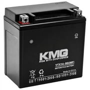 KMG 12V Battery Compatible with Honda 400 TRX400 Rancher AT 2004-2006 YTX14-BS Sealed Maintenance Free Battery High Performance 12V SMF Replacement Powersport Battery