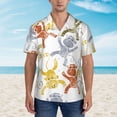 thumbnail image 4 of Bixox Men's Hawaiian Shirts Men's Cartoon Monkey Print Short-Sleeve Shirt-Large, 4 of 8