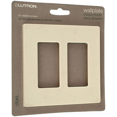 Lutron Claro 2 Gang Rocker Wallplate, Almond