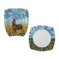 thumbnail image 7 of ZUXONGSY Sunflower Horse Office Chair Cover 2 Pieces Polyester Rolling Chair Cover Skin Friendly High Back Computer Chair Cover Suitable for Most Decorating Styles Decorating Old Chairs, 7 of 7
