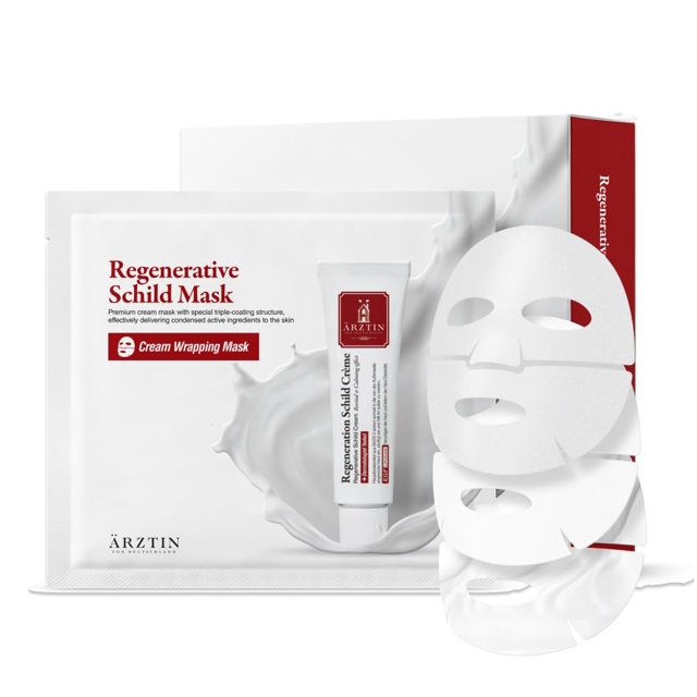 ARZTIN Regenerative Schild Mask Envoltura de triple capa Crema de alto contenido nutritivo Hoja Rica en humedad Mascarilla premium 0.56OzX5ea Cuidado de la piel coreano