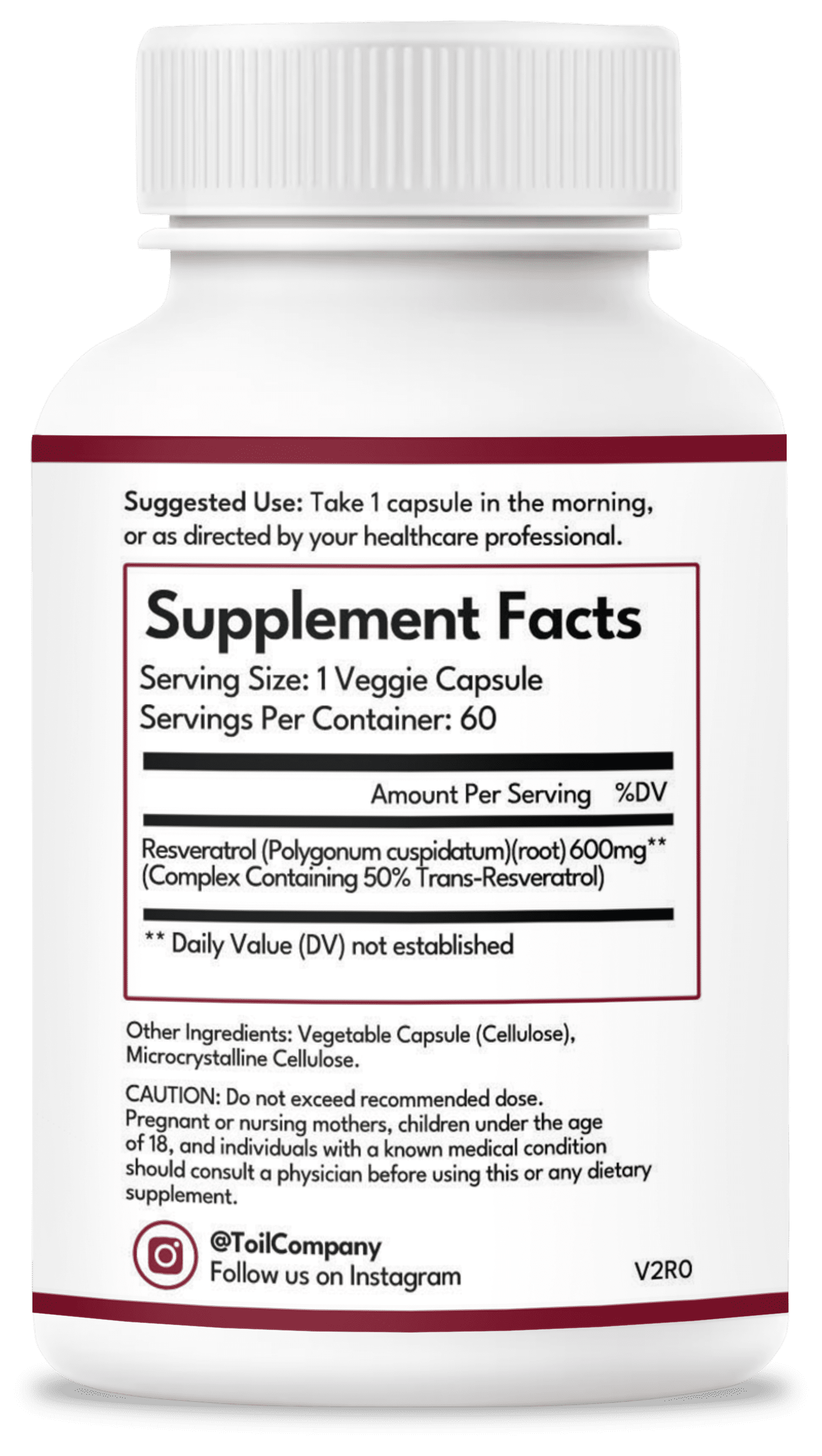 Resveratrol - Powerful Antioxidant for Healthy Aging, Cell Autophagy, & Cardio Health from Toil, a Veteran Owned Company
