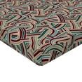 thumbnail image 4 of Ambesonne Abstract Fitted Sheet, Colorful Stripes Jungle, Full Size, Pale Petrol Blue Burgundy, 4 of 5