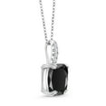 thumbnail image 3 of Gem Stone King 2.79 Cttw Black Onyx and White Lab Grown Diamond Pendant Necklace for Women set in 925 Sterling Silver | Gemstone Birthstone | Cushion Cut 10X8MM | With 18 inch Silver Chain, 3 of 6