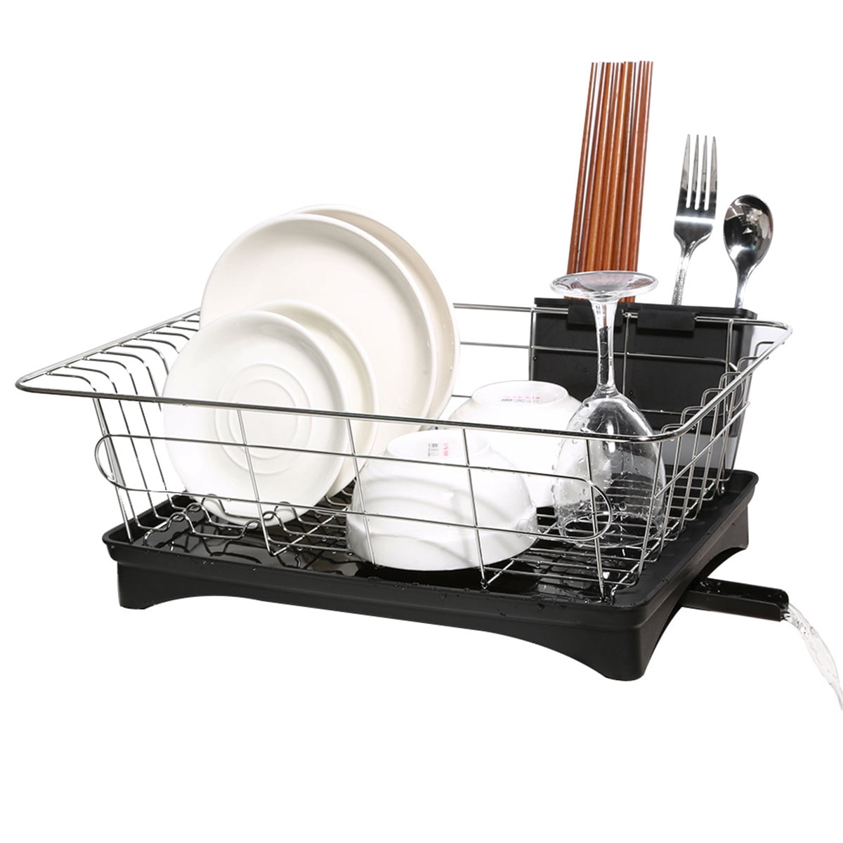 Kitchen Dish Rack Plates Bowl Drying Organizer Holder Drainer