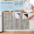 thumbnail image 5 of Black Arches Cabinet Curtains 28" W x 51" L, Abstract Modern Minimalist Curves Line Geometric Under-Desk Privacy Dust Proof Drape Dishwasher Curtain Sink Skirt for Kitchen Closet Bathroom Laundry, 5 of 9