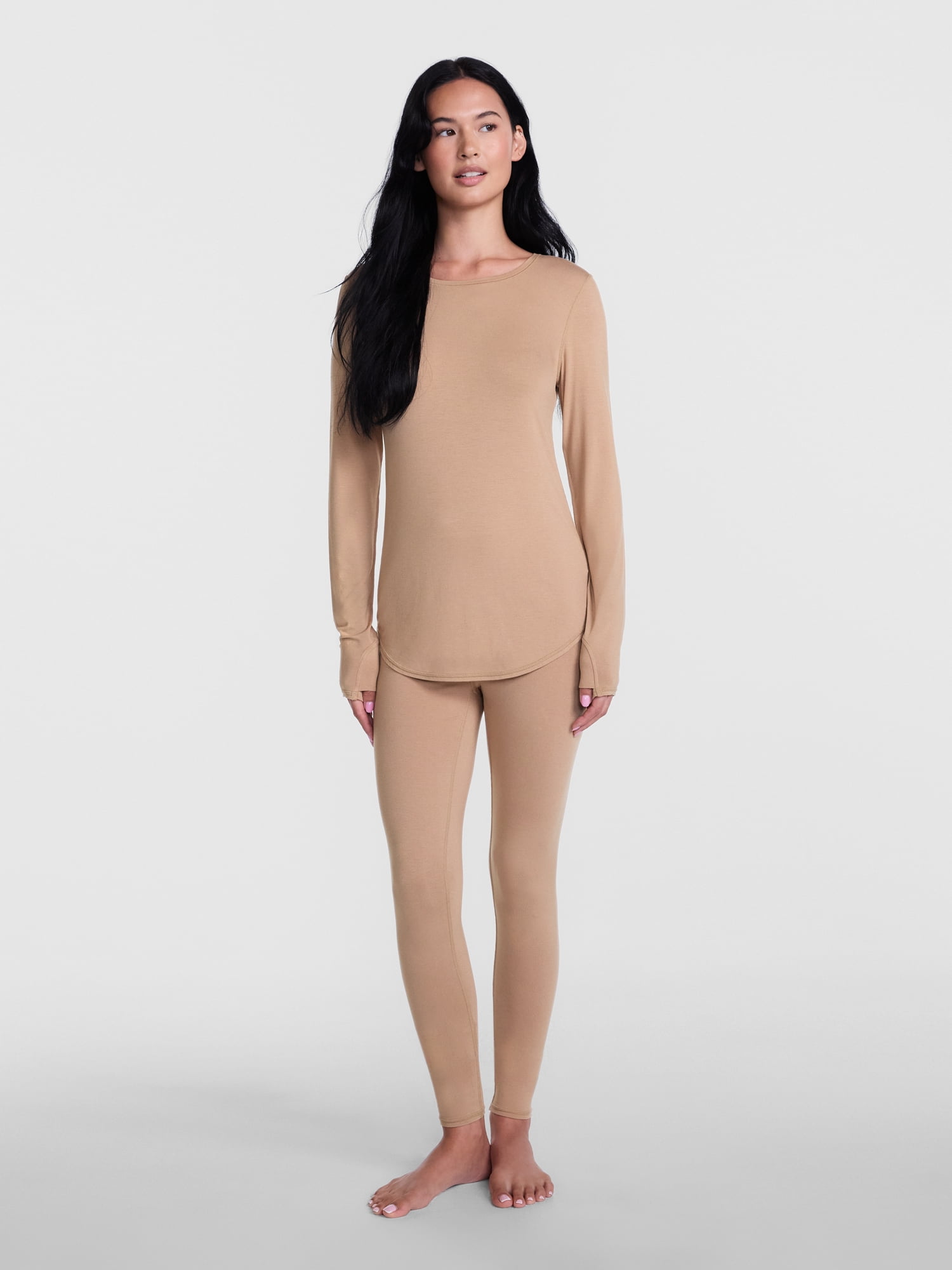 ClimateRight by Cuddl Duds Women’s Mild Essential Base Layer Livaeco Jersey Long Sleeve Crewneck Thermal Top, Sizes XS-4X