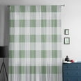 thumbnail image 5 of Sage Green Checkered Semi Sheer Curtains Drapes for Living Room, Bedroom, French Doors Window 72 Inches Long, Green White Buffalo Plaid Rod Pocket Chiffon Curtain Drapery Voile Draperies Panel, 5 of 6