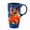 Red, variant on Topadorn Yellow and White Floral Ceramic Travel Mug, 17oz, Black Background, Spill-Resistant Lid, Microwave Dishwasher Safe, Gift Boxed